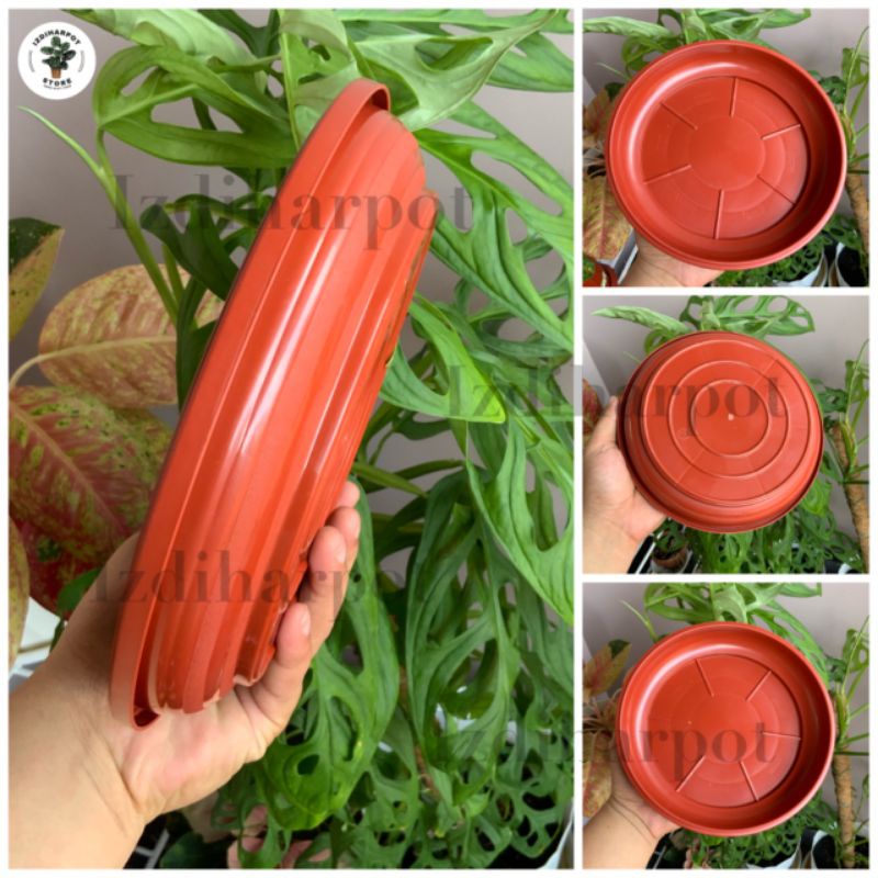 tatakan alas pot bunga nkt 26cm untuk pot 30cm - TATAKAN NKT MERAH BATA 30