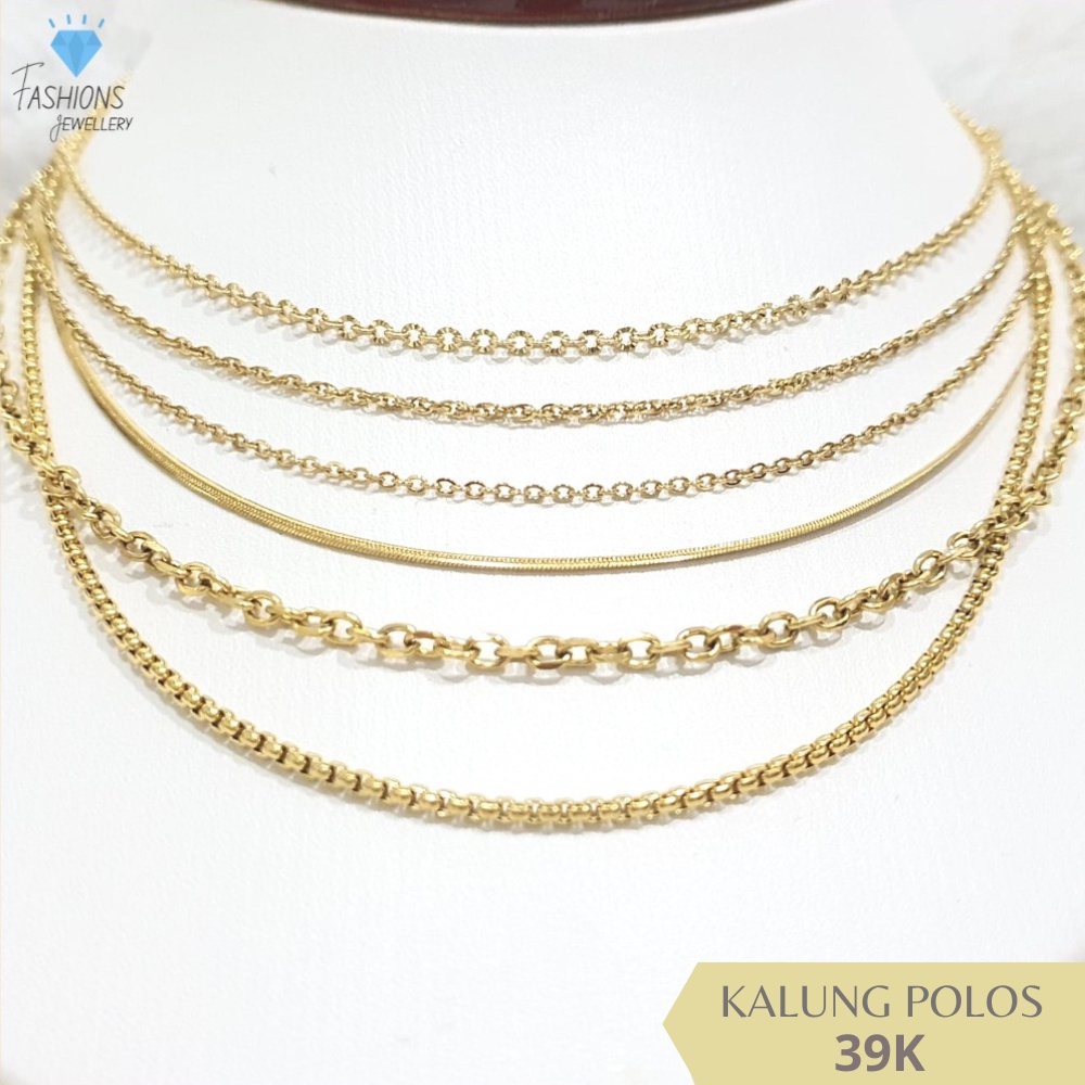 Kalung polos titanium gold pria dan wanita