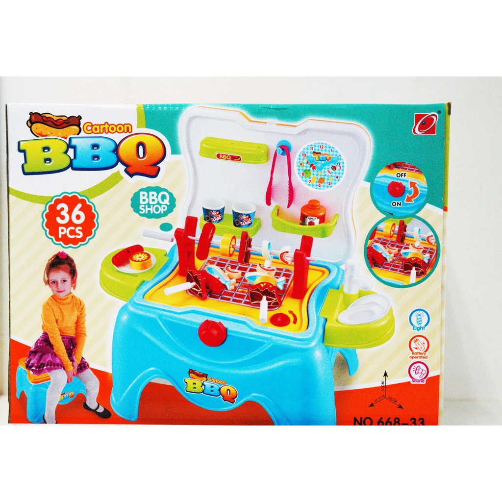  Mainan  B O Barbecque Cooking Playset with Sound and Light 
