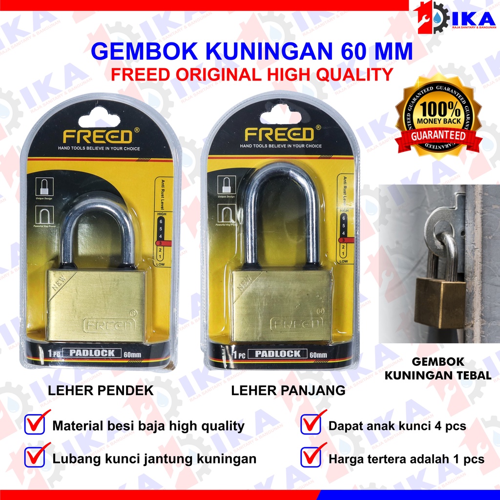 Soligen Gembok Pagar Anti Karat Maling Pager Besar Leher Panjang Pintu Rumah Gerbang Kuningan Gembok Kuningan Komputer Key Leher Panjang Pendek Soligen Varian 40MM 50MM 60MM Gembok Pintu Gembok Pagar Padlock