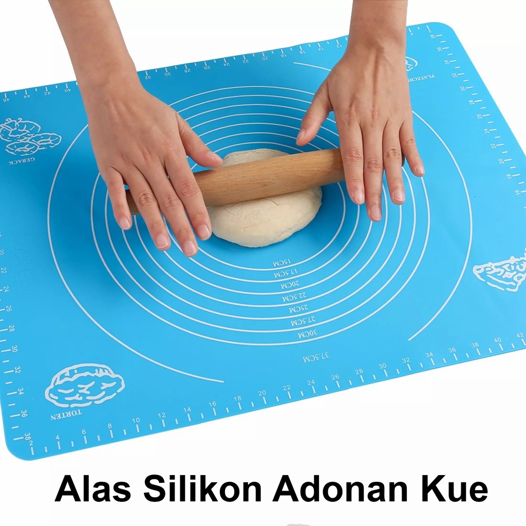 

Alas Tatakan Mat Talenan Giling Gilas Rolling Adonan Kue Roti Pizza Fondant Silmat Silikon Silicone TLM