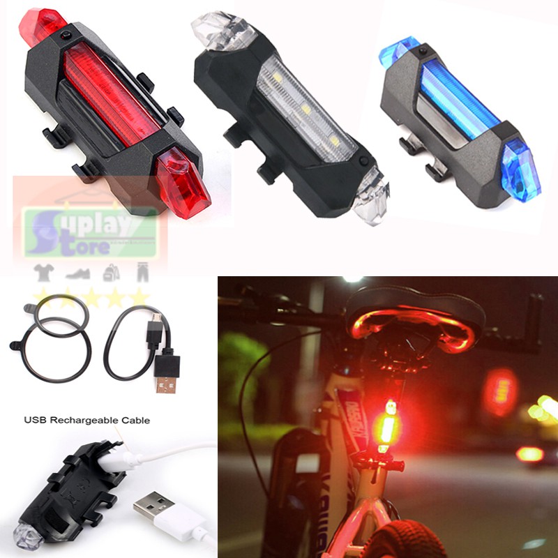 Lampu Sepeda LED Taillight Rechargeable