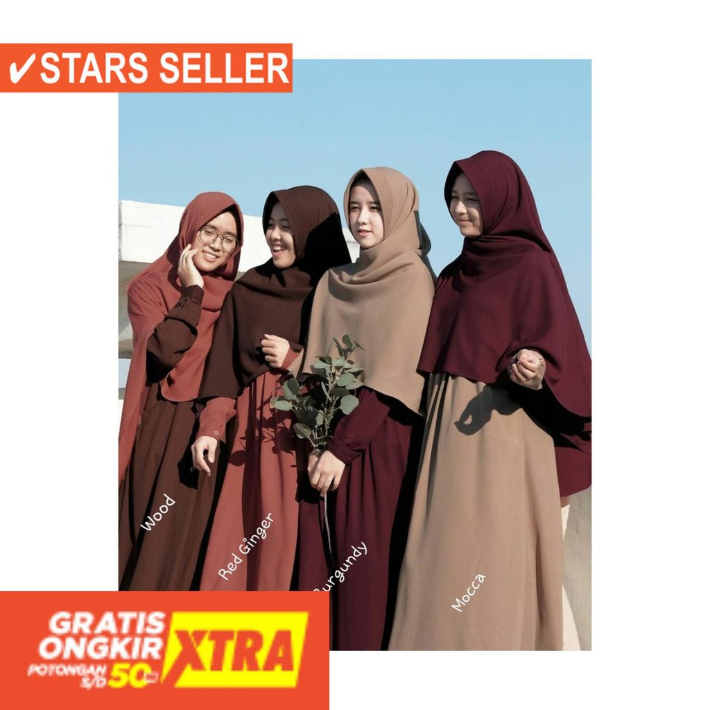 BAJU LEBARAN PAKAIAN MUSLIMAH SYARI BERGO BALOTELI / Gamis Ayumi Wollycrepe Syari Hijab Alila