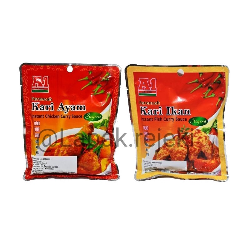 

A1 Instan Curry Sauce 200gr / Chicken / Fish / Perencah Kari Ayam / Perencah Kari Ikan