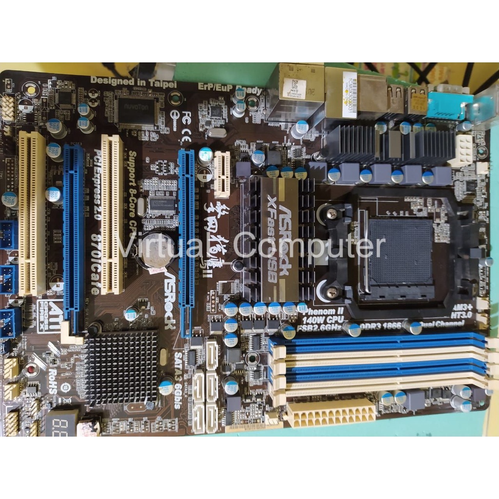 Asrock 870 iCafe R.2 mainboard AMD socket AM3+ support prosesor FX series