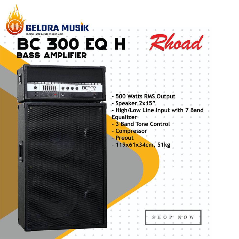 Ampli Bass Rhoad Head Cabinet BC 300EQH