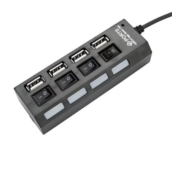 USB Hub 4 Port 4 Switch LED