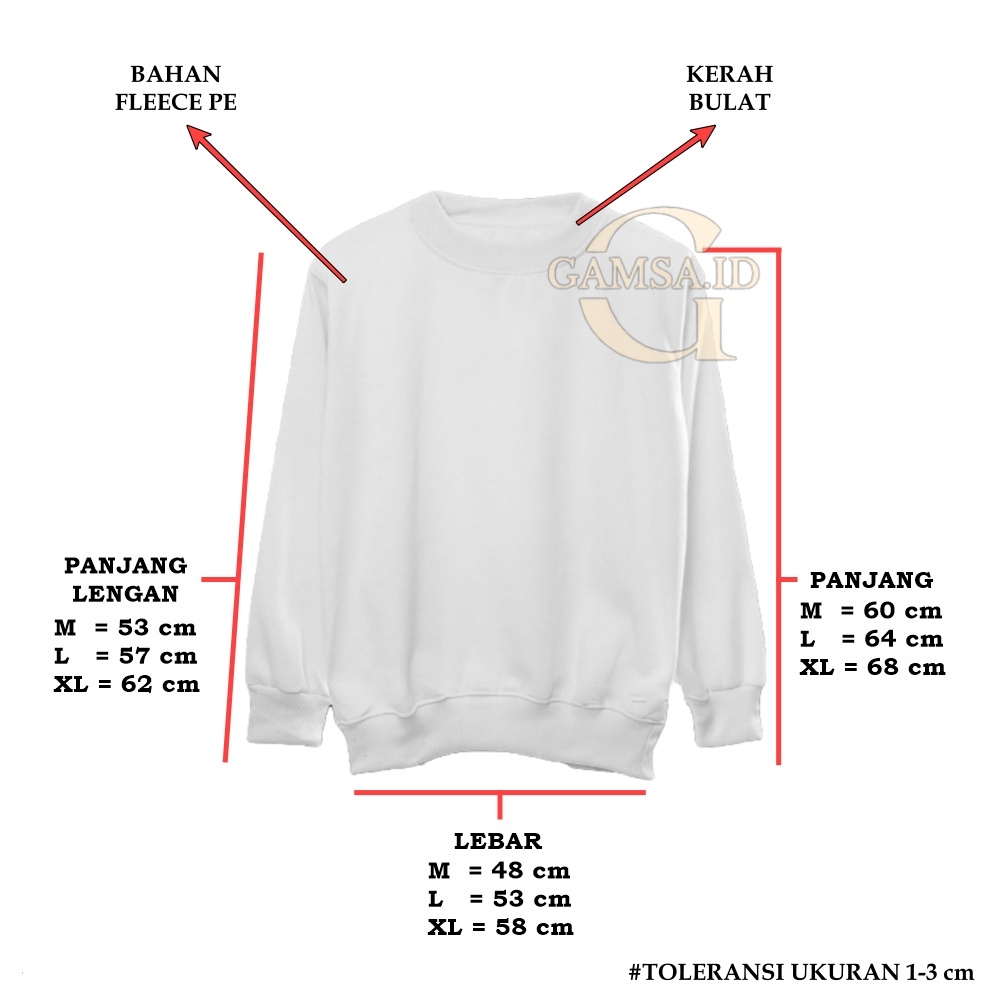 CREWNECK SWEATER BASIC PRIA WANITA - JAKET JACKET POLOS SEKOLAH KULIAH KASUAL MURAH