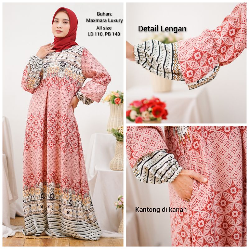 Gamis Dress Maxmara Motif Elena Series Limited Edition