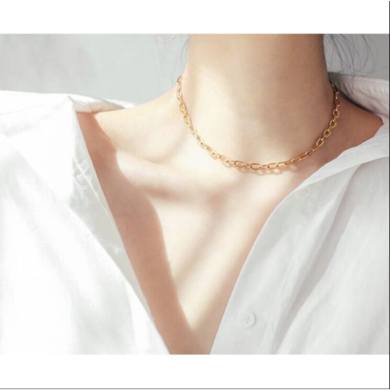 Kalung Rantai 60 Cm Jarak Titanium Fashion N06082200