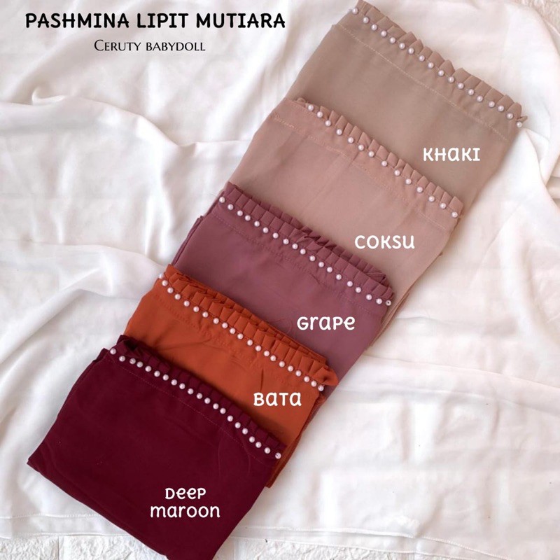 HIJAB JILBAB PASMINA LIPIT MUTIARA