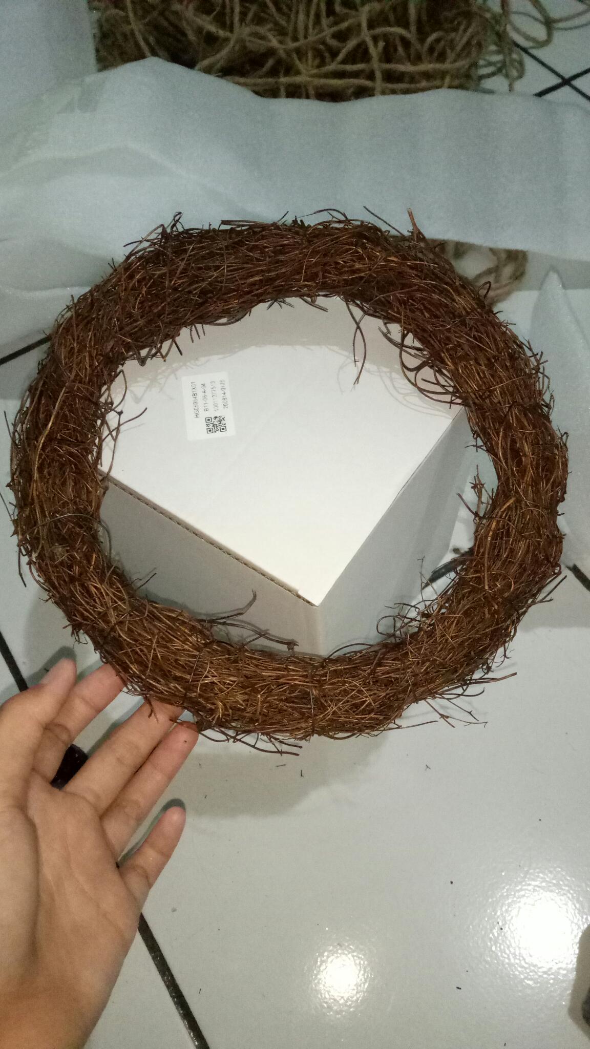 Ring Rotan Diy Wreath Flowers Bulat Kayu Shabby Chic Nordic