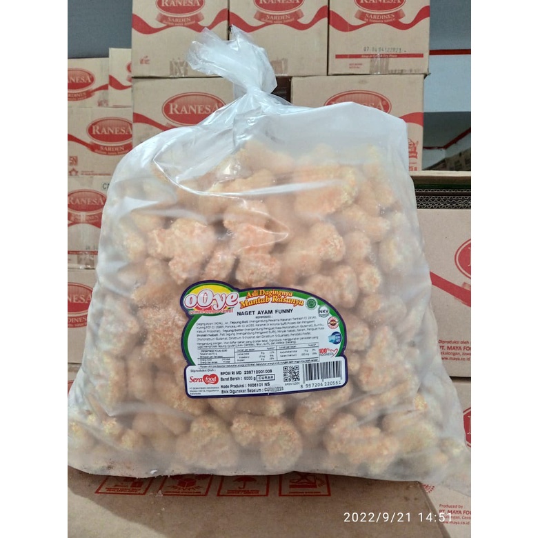 

Naget Oye 5-Kg Murah Enak, Naget Oye kemasan Besar 5-Kg Promo, Naget Ayam Ooye Berizin BPOM Aman 100%