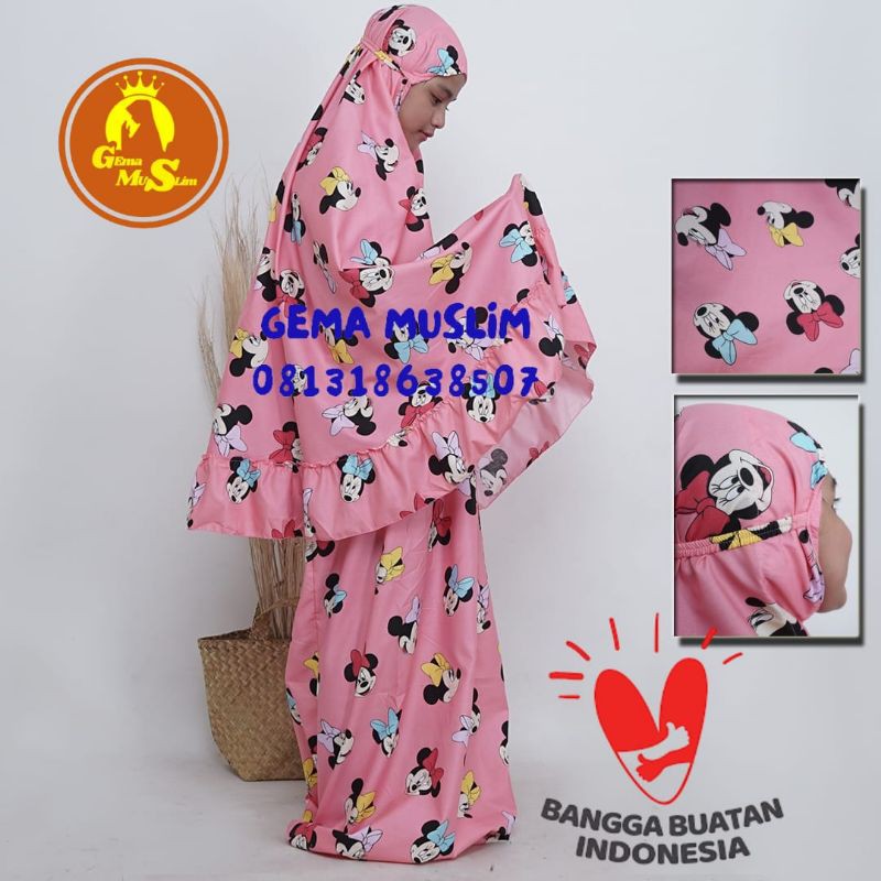 Mukena Anak Tanggung Aqhila Warna Dan Motif Random