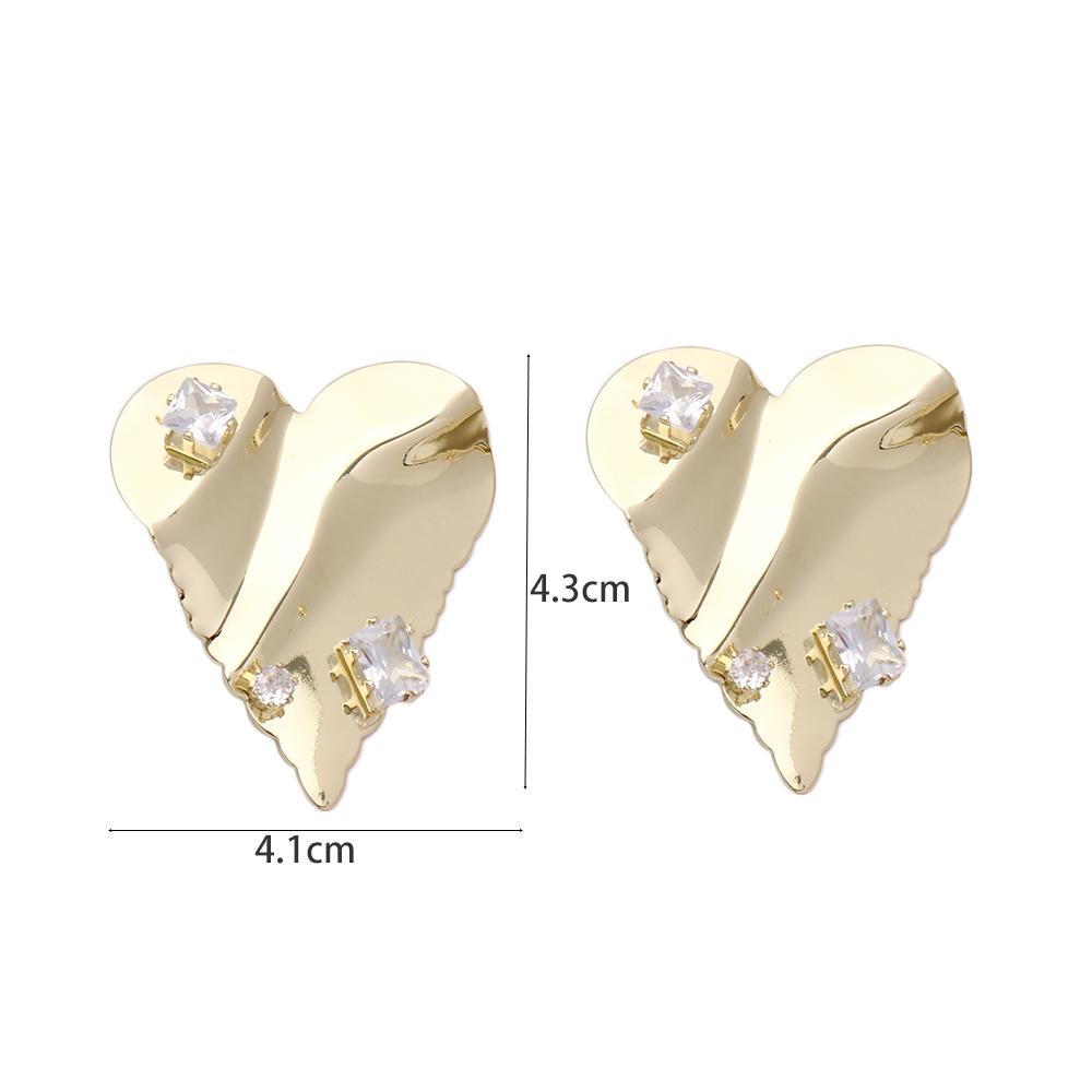 Mxbeauty Anting Wanita Retro Vintage Emas Punk Tidak Teratur Berlian Imitasi Logam Ear Stud