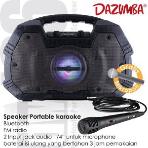 Unik SPEAKER PORTABLE KARAOKE DAZUMBA DW 196 GRATIS MIC Diskon