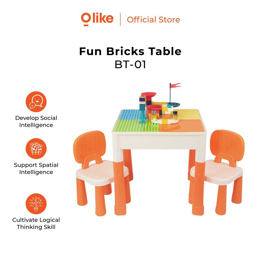 OLIKE BT-01 FUN BRICKS TABLE MAINAN EDUKASI BALOK ANAK (BUKAN LEGO)