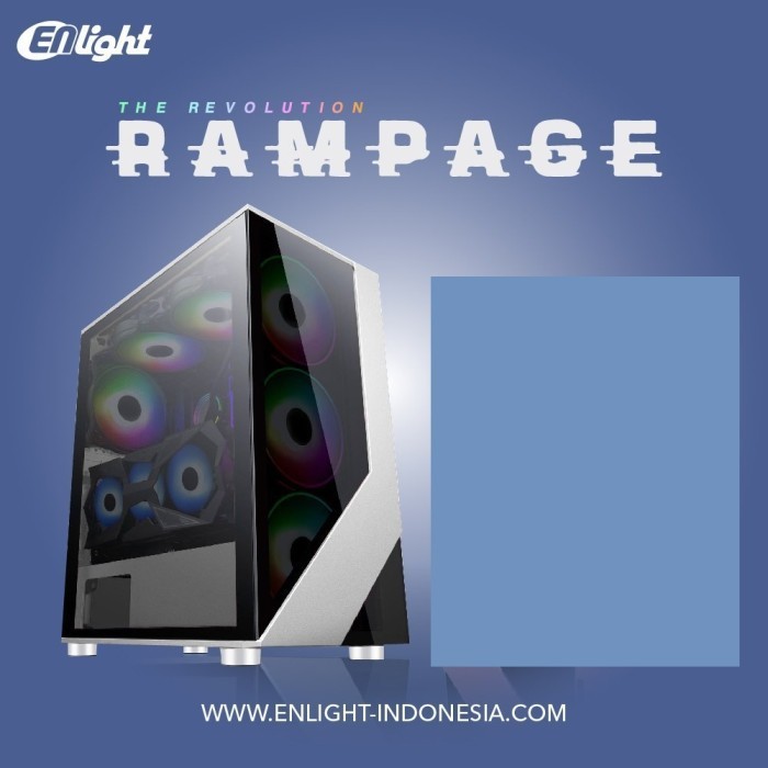 Casing Enlight Rampage Tempered Glass Fan RGB