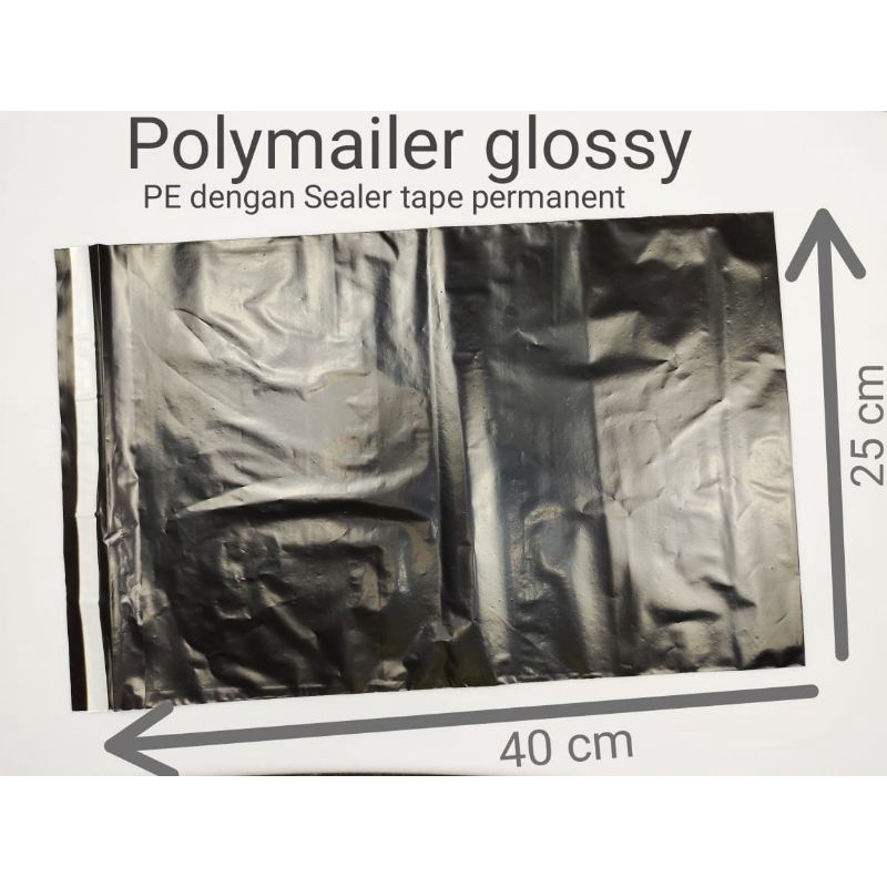 

10 Pcs 25x40 polymailer hitam glossy//Kantong Plastik Packing Polymailer