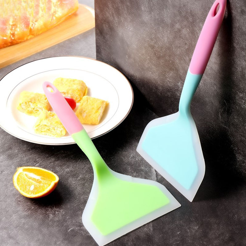 Transhome Silicone  Spatula /  Kitchen Beef Meat Egg Scraper / Wide Pizza Shovel / Non-stick Turners Food Lifters