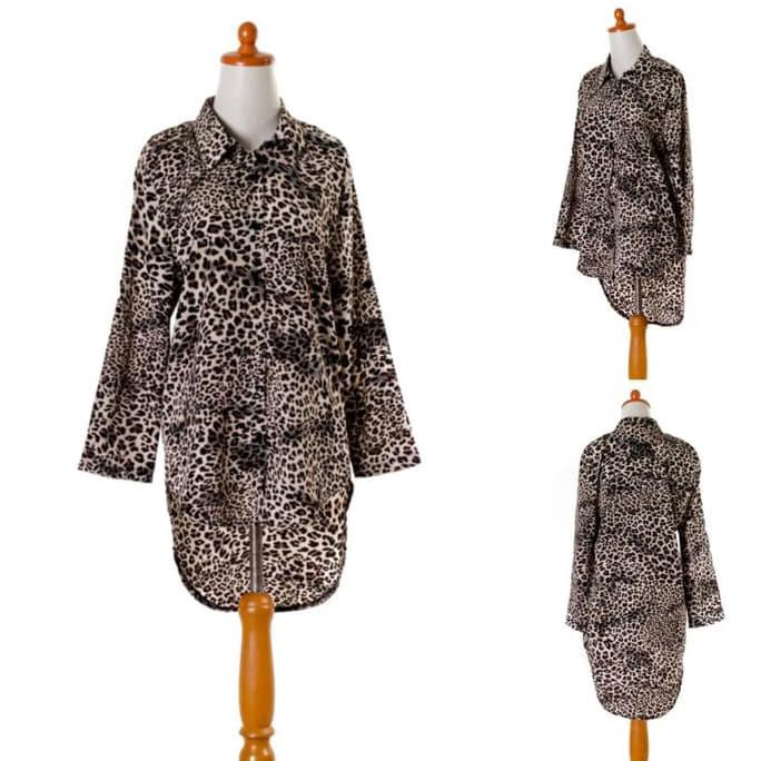 Leopard Fishtail (S,M,L) Blouse -37470 W5166