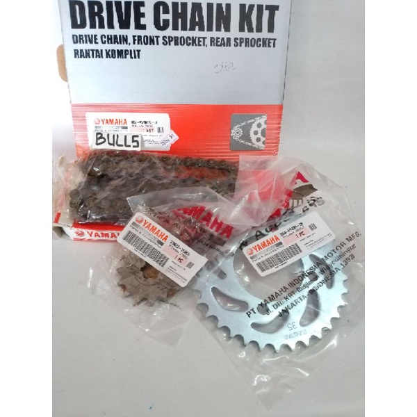 gear set gir set rantai ger depan belakang yamaha VEGA R NEW LATIN 2007 W001A-3S0-10 ORI ASLI YGP