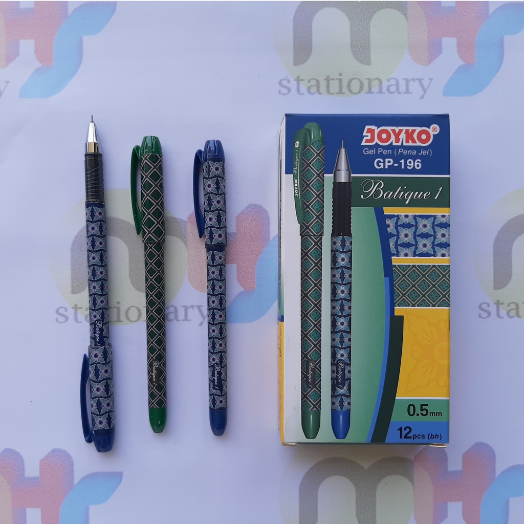 

Gel Pen Pulpen Pena Ball Pen Bolpoin Ballpoint Joyko GP-196 Batique 1 0.5 mm 1 Box 12 Pcs