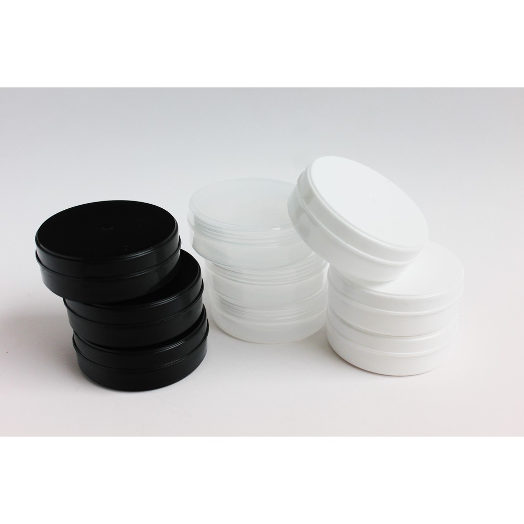 Wadah / Tempat  Pot Pomade Plastik (Warna Hitam, Putih, dan Transparan) isi 100gr