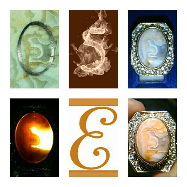 Batu Gambar Huruf E Angka 5