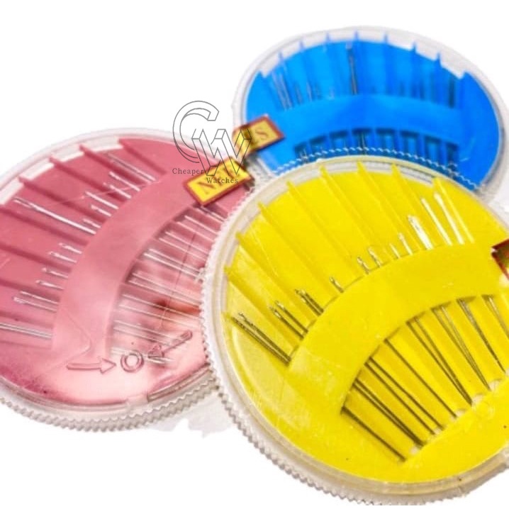 Cheaper-Jarum jahit tangan set wadah bundar  jarum tangan  perlengkapan jahit