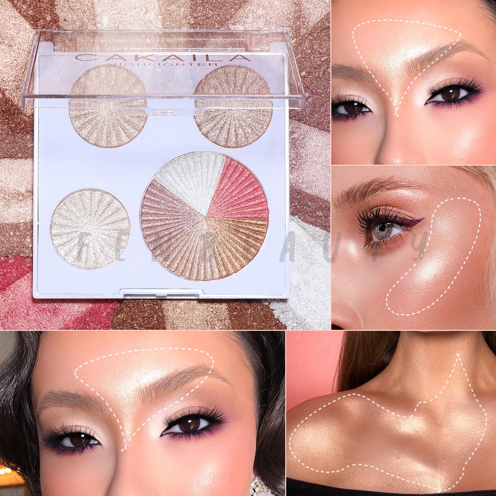 100% ORIGINAL! PROMO CAKAILA 8 Warna Bronzer Shimmer Highlighter Kontur Palette Palet Powder Blush Makeup