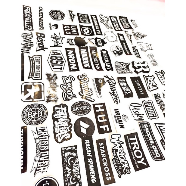 paket Stiker sticker distro isi 20 pcs brand clothing murah Graftac random hitam-3