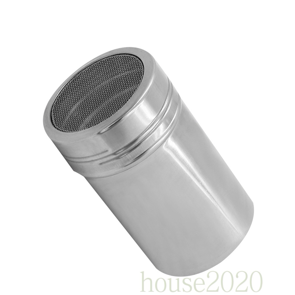 [house2020]Stainless Steel Coffee Powder Dredger Icing Sugar Salt Shaker Cocoa Cinnamon Flour Mesh Sifter Sprinkler