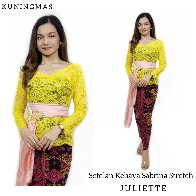 Setelan Kebaya Bali Lengan Panjang Sabrina Stretch Juliette