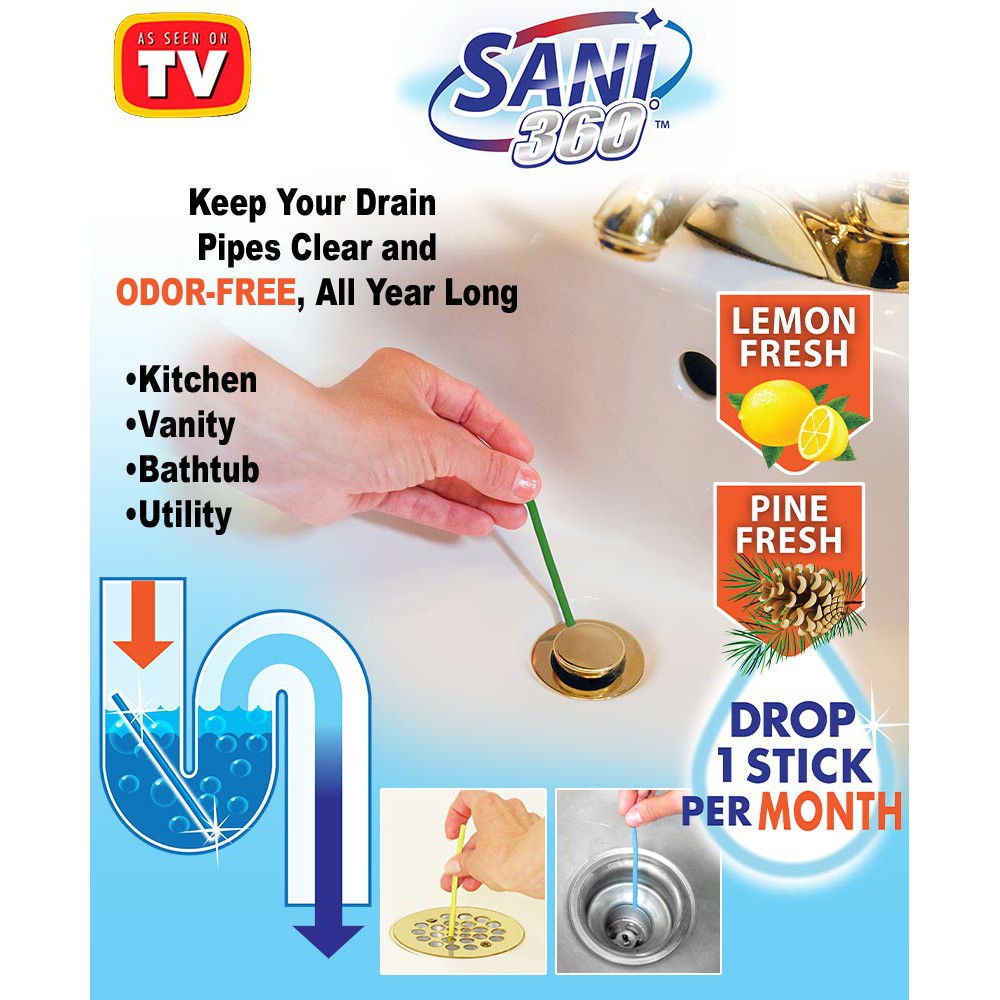 [DEASTORE] SANI STICK DRAINER PEMBERSIH DAN PEWANGI SALURAN WASTAFEL / CLEANER WASTAFEL MAMPET