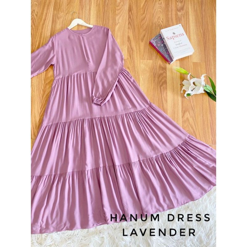 Gamis Hanum dress premium /dress polos /gamis canda /gamis busui/ dress rayon/All Size-Lavender