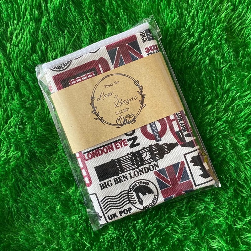 ViebeeSHOP ~ WEDDING SOUVENIR PONOROGO Pouch Serba Guna Dompet Kanvas ukuran 20X15 MUAT BANYAK