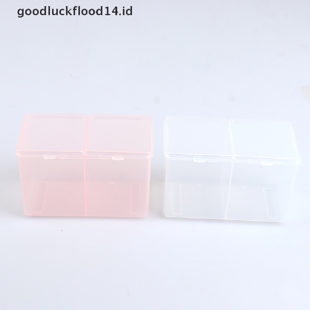 [OOID] Twin Well Empty Grids Portable Storage Case Wipe Pads Cotton Swab Container ID