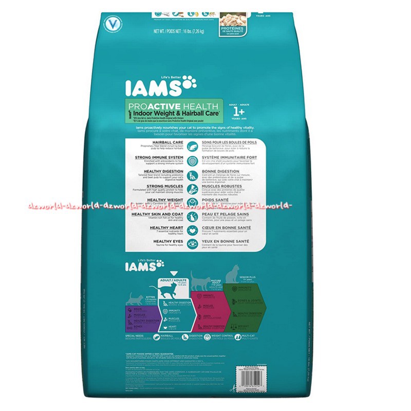 Iams Proactive Health Indoor Chicken Flavour 3Kg Makanan Kucing iam Iam's