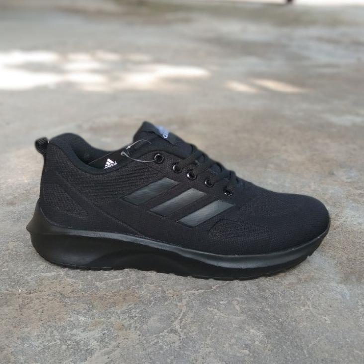 Harga Spesial.. Sepatu Sekolah Adidas Hitam Putih - Hitam Polos Pria/Wanita Sepatu Kerja