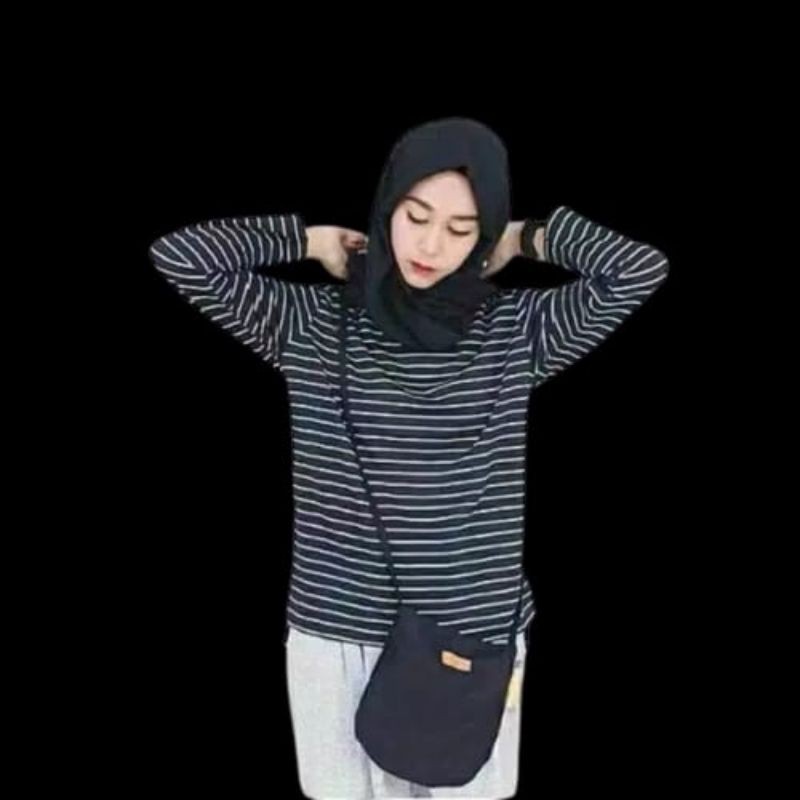 SALE... Kaos cewek Lengan Panjang Salur