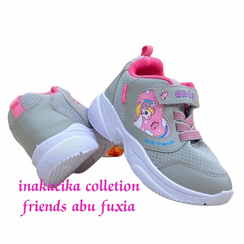 sepatu sekolah anak perempuan cantik ando friends original TK SD