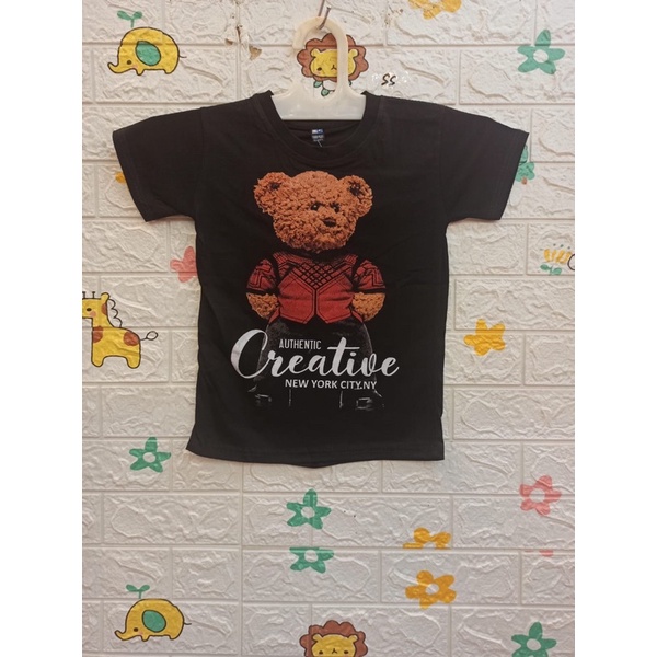 kAos anak motif teddy Bear / kaos kids murah