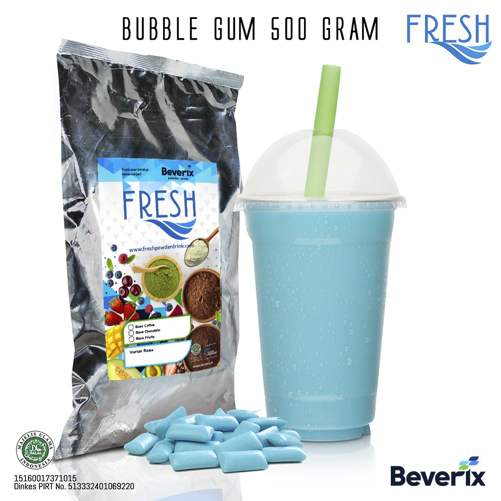 Jual Bubuk Minuman Rasa Bubble Gum/Permen Karet Beverix Fresh Powder