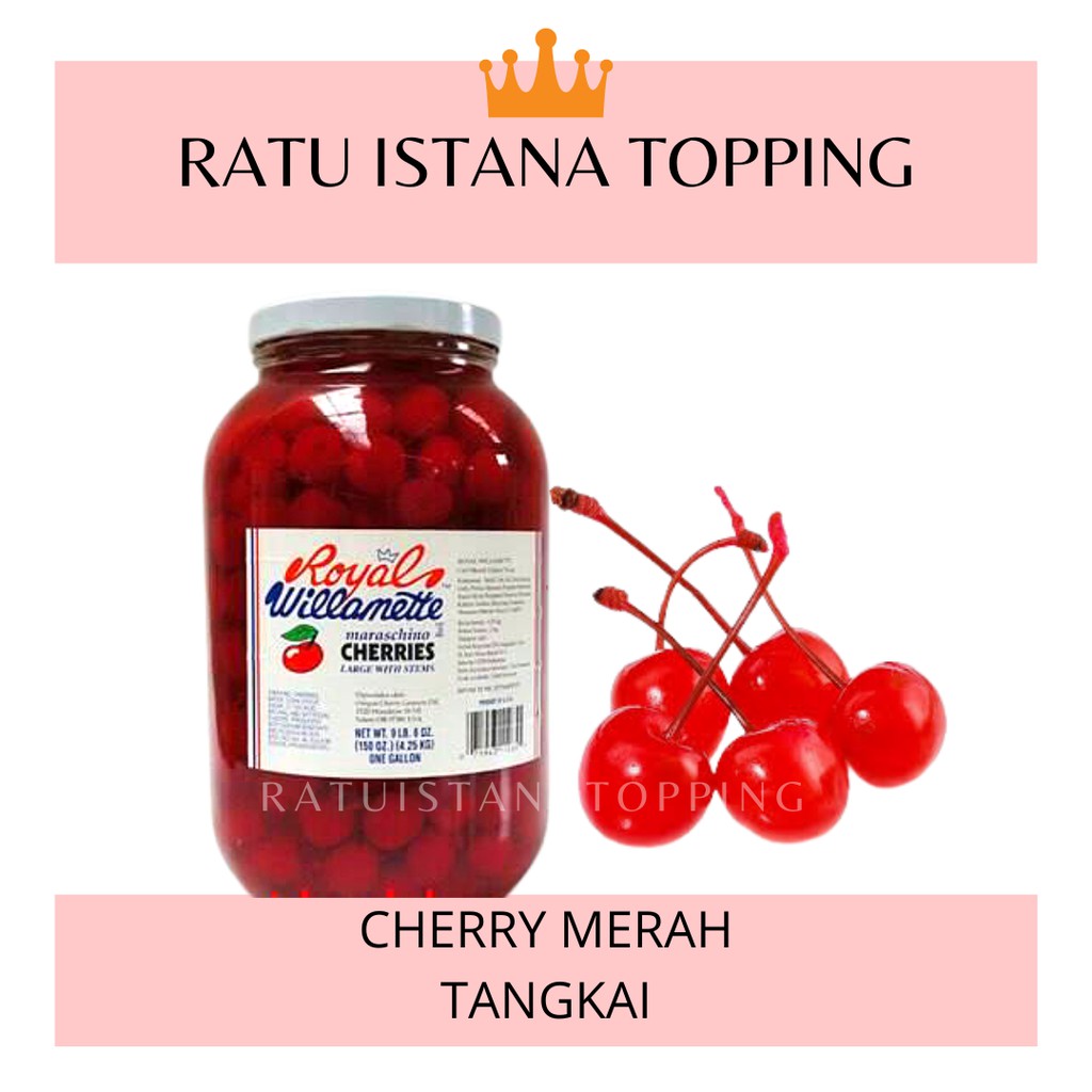 

CERI-CERRI TANGKAI MERAH-CHERRY BLACKFORREST-CHERRY RED MARASCHINO CHERRIES 5 TANGKAI