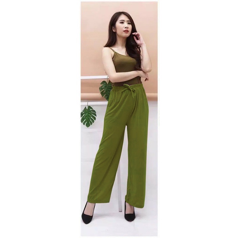 BASIC KULOT PANJANG HIGHWAIST PREMIUM-BASIC ARMY