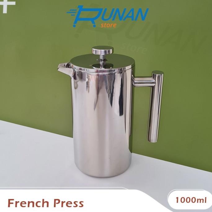 FRENCH PRESS STAINLESS 1L JUMBO SARINGAN KOPI TEH 1000 ML COFFEE MAKER GBFG654654