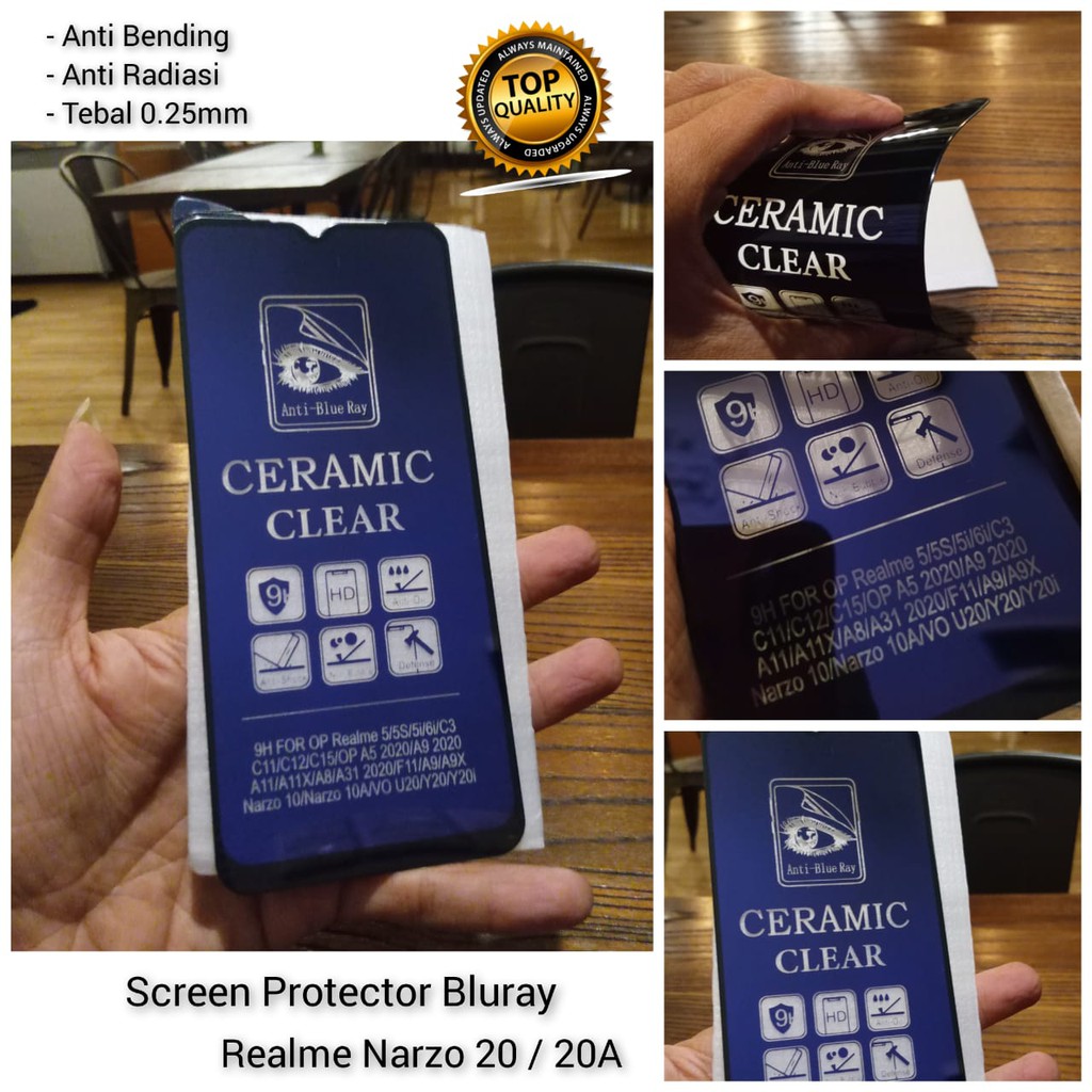 Tempered Glass Realme Narzo 20 20a Ceramics Screen Protector Anti Blue Radiasi UV Premium Quality