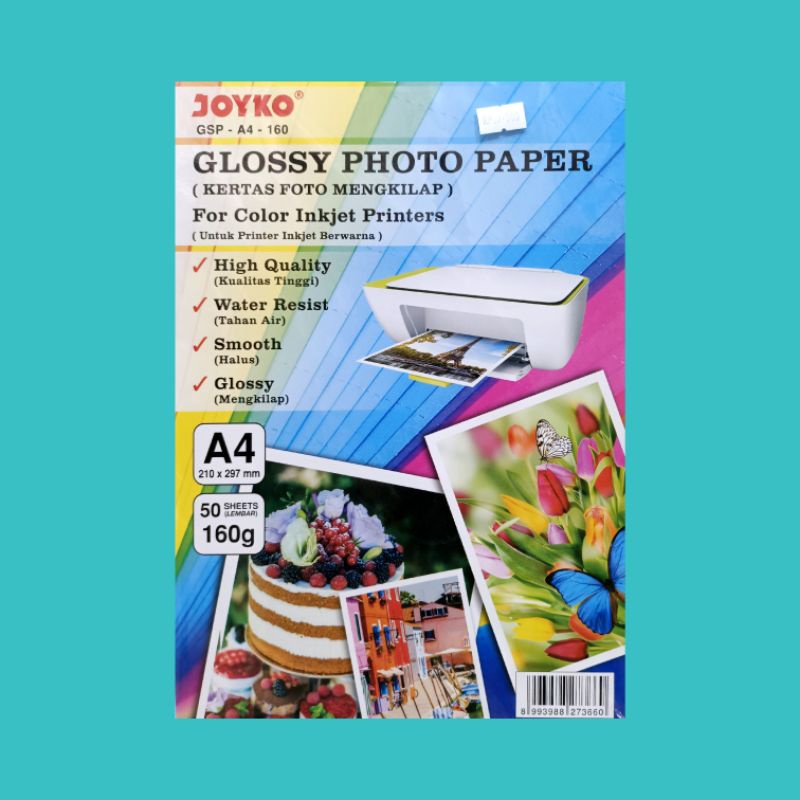 

glossy photo pqaper dan glossy photo stiker ukuran A4