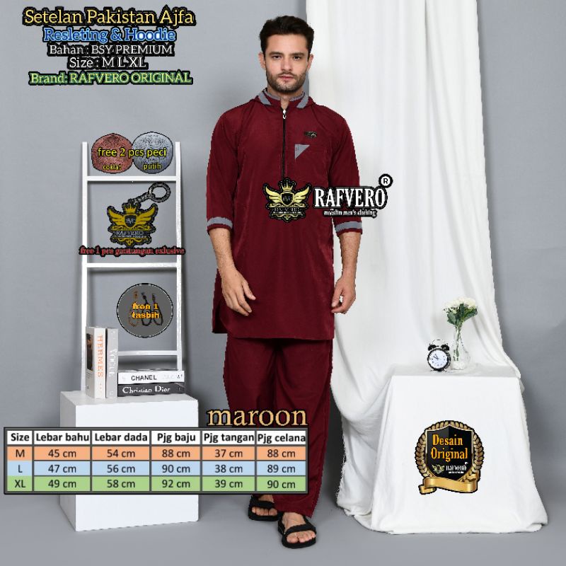 Setelan Pakistan AJFA ORIGINAL RAFVERO - Setelan Baju Muslim Pria